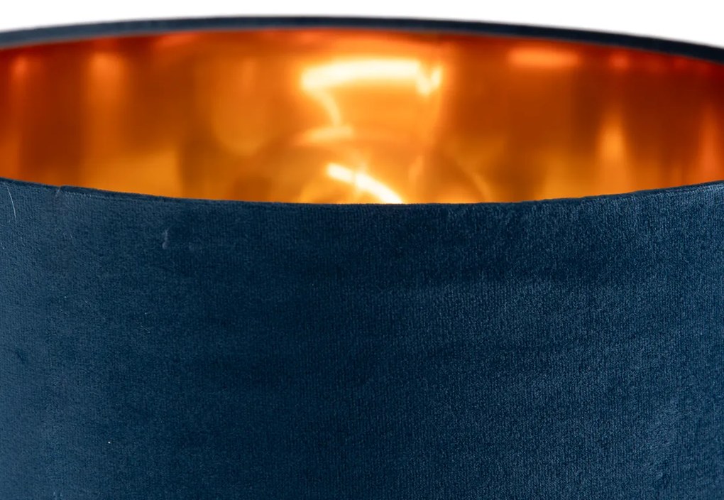 Moderne tafellamp blauw met goud - Rosalina Modern E27 Draadlamp rond Binnenverlichting Lamp