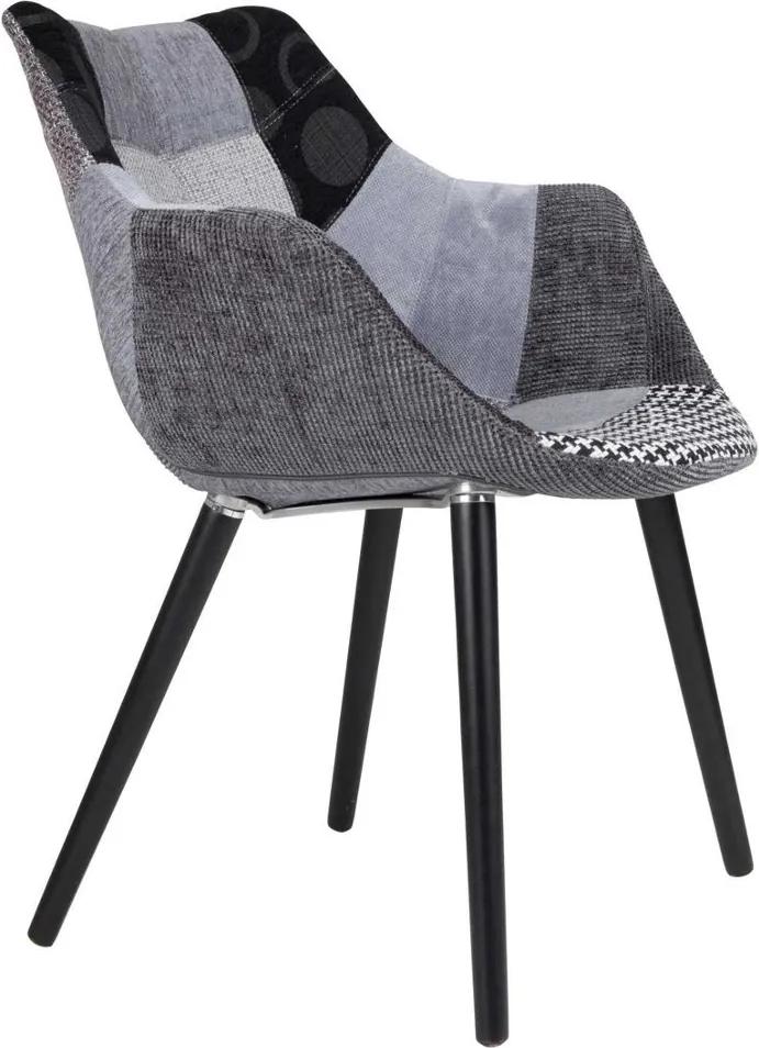 Zuiver Twelve stoel lappenpatroon grijs set van 2