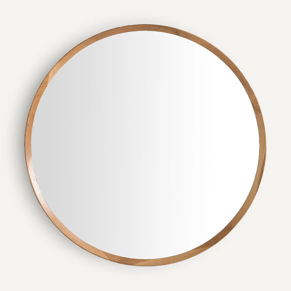 Ronde spiegel in massief eik, Diam 100cm, Orion