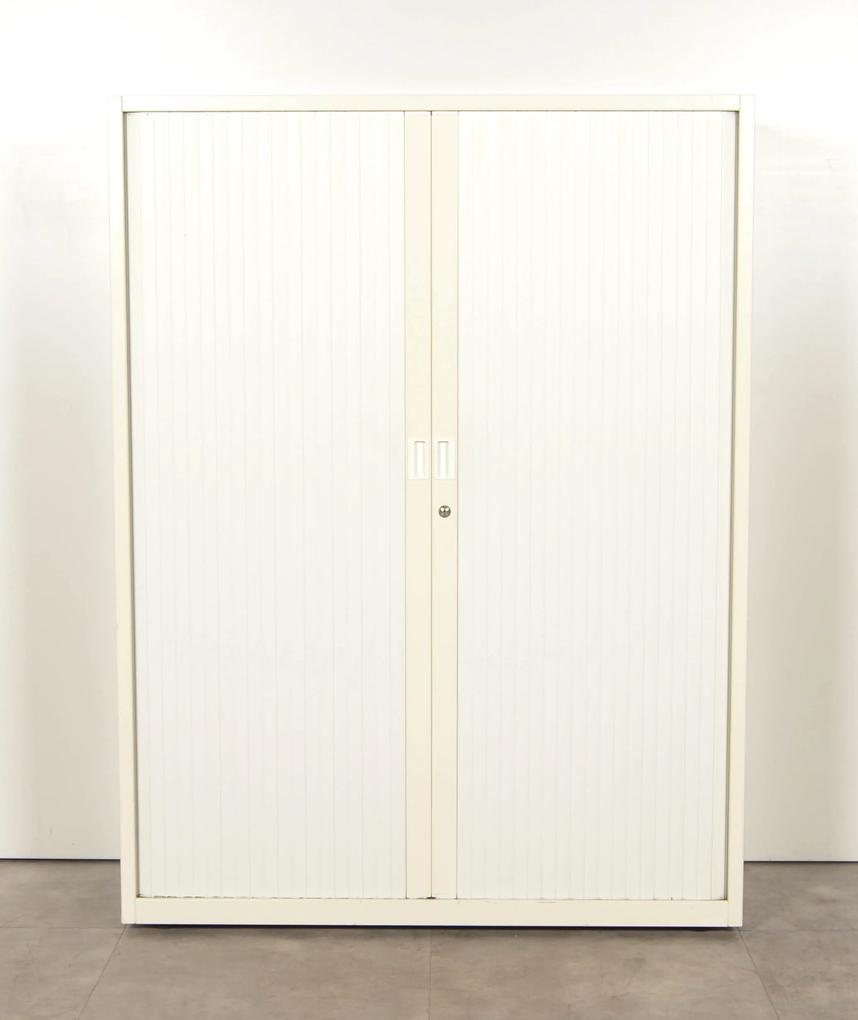 Roldeurkast, wit, 160 x 120 cm incl. 3 legborden