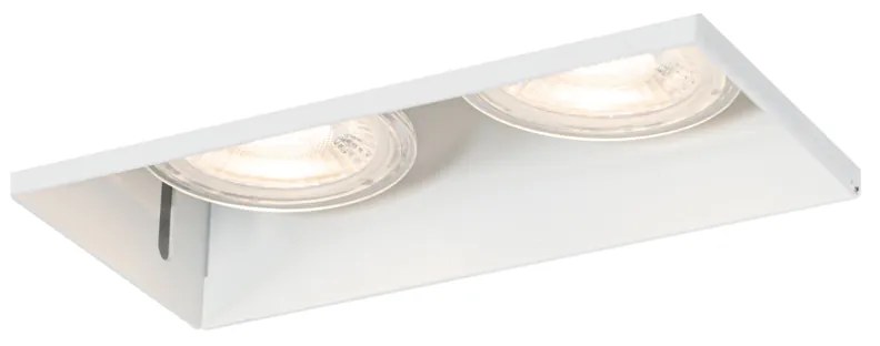 Set van 6 inbouwspots wit GU10 50mm 2-lichts trimless - Oneon