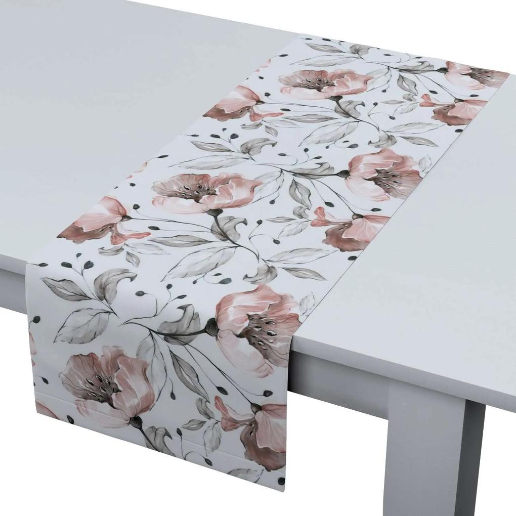 Dekoria Rechthoekige tafelloper collectie Velvet rwit-grijs 40 × 130 cm