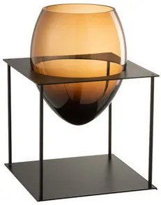 Vazen, potten voor binnen Geel J-line  VASE JOYCE MA/NO METAL/VER M (21.5x21.5x32.5cm)