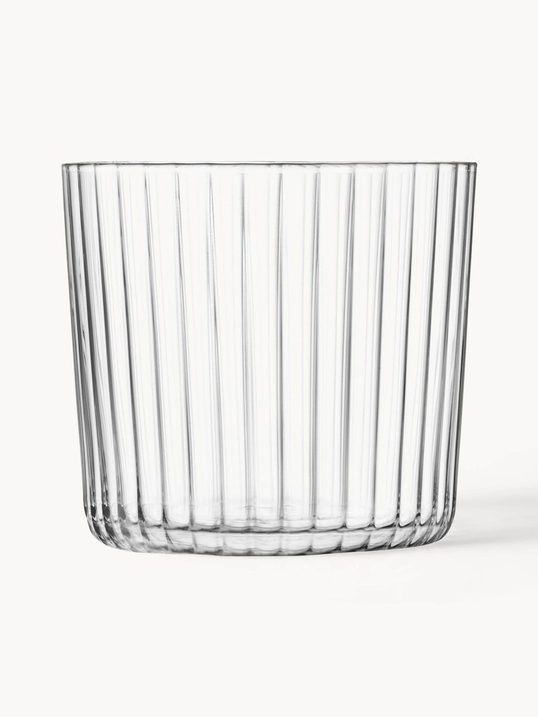 Mondgeblazen tumblers Gio met groefstructuur, 4-delig