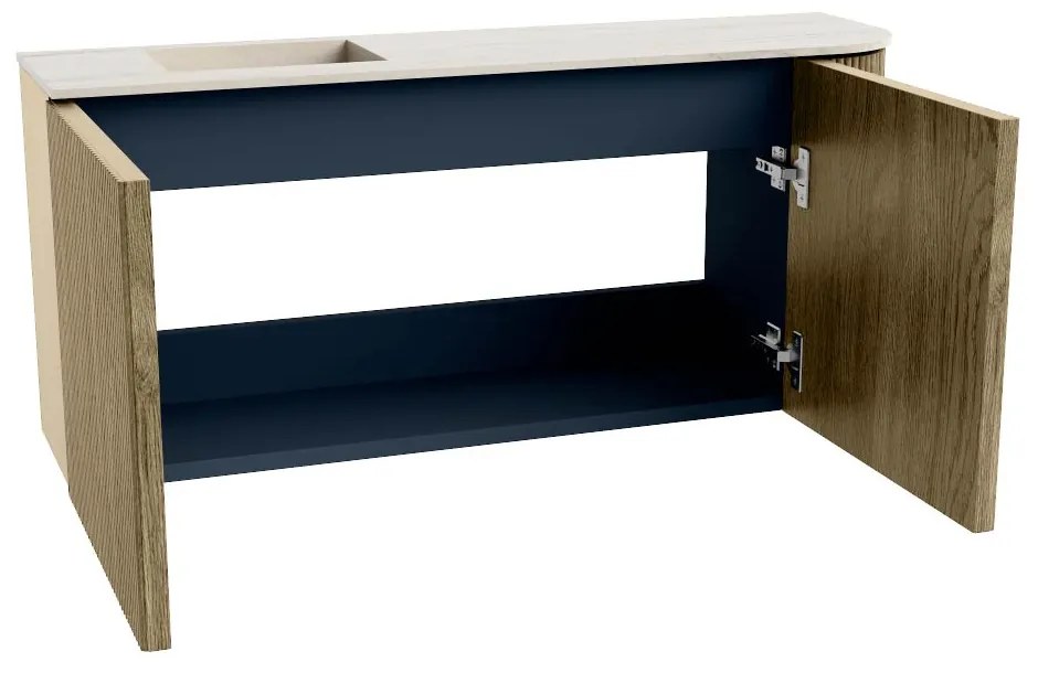 Mondiaz Joya DLux 90cm toiletmeubel ronding rechts dusk met wastafel faye links zonder kraangat meli