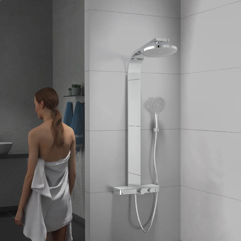 Schutte Samao Rain regendoucheset met shampoo houder chroom