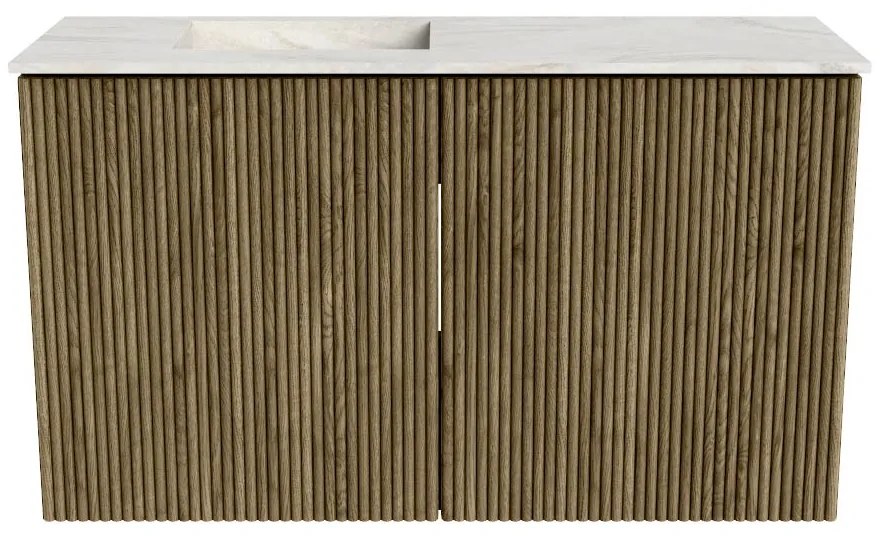Mondiaz Joya DLux 70cm toiletmeubel dusk met wastafel faye links zonder kraangat ostra