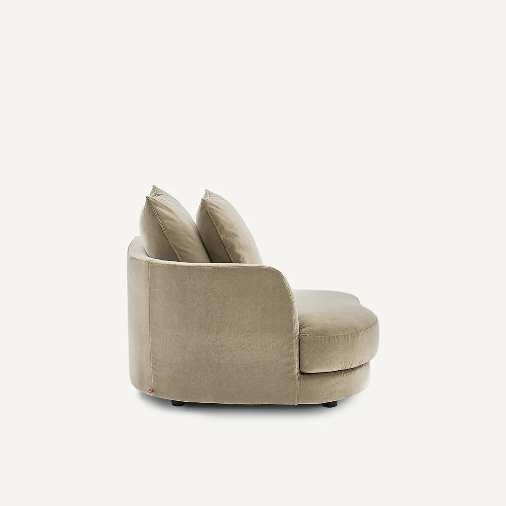 Halve bank links, modulair, van stonewashed fluweel, TIBERIO