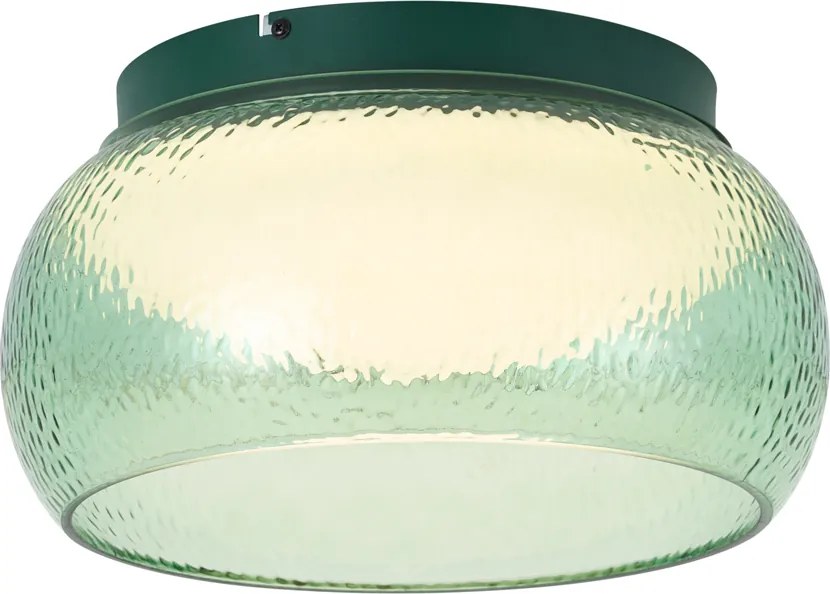 Art Deco plafondlamp groen met glas incl. LED 3-staps dimbaar - Thimble
