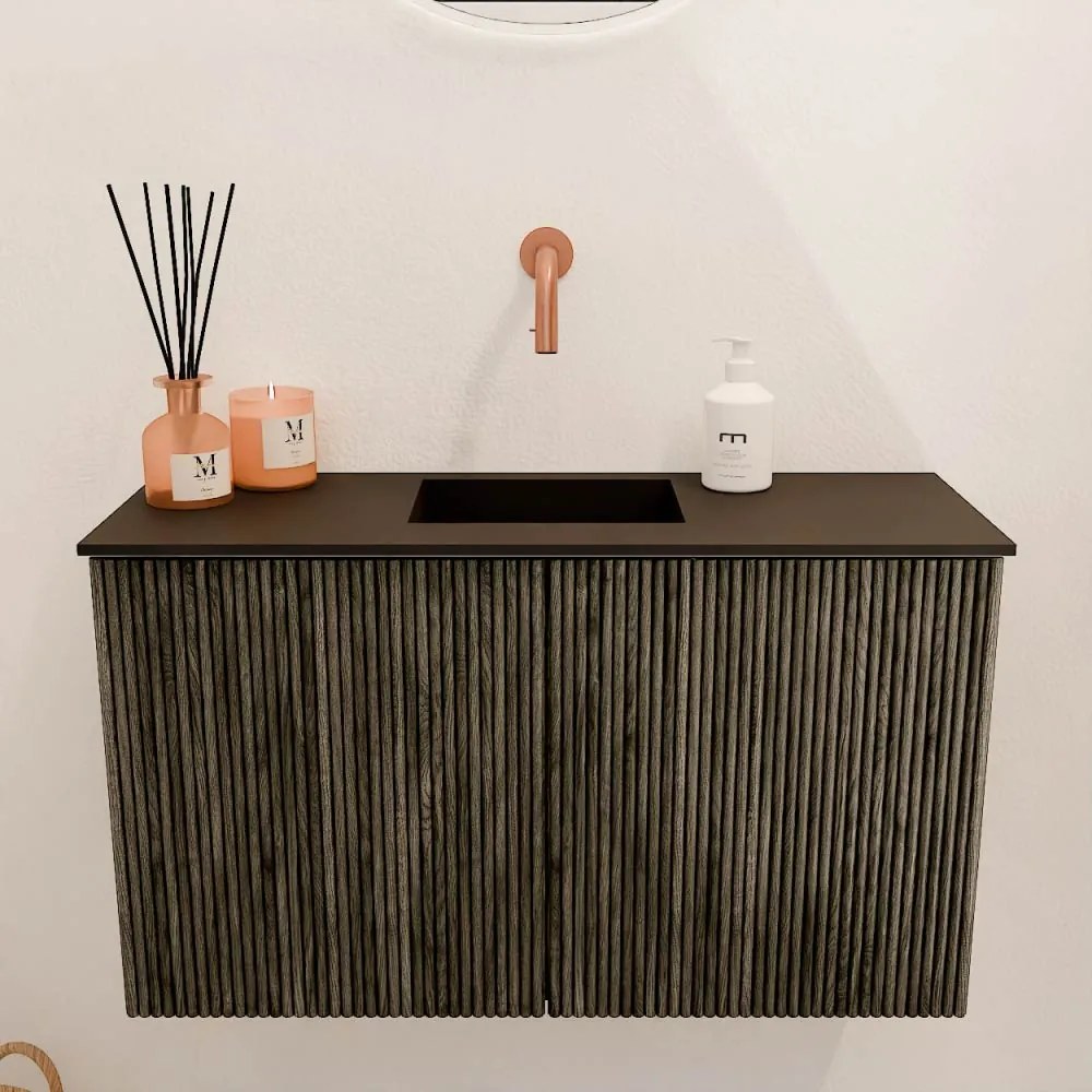 Mondiaz Joya 70cm toiletmeubel shadow met wastafel faye midden zonder kraangat urban
