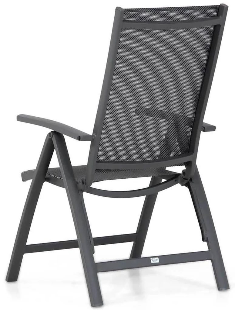 Tuinset Ronde Tuintafel 4 personen 125 cm Aluminium/Textileen /Aluminium/textileen Grijs Presto Vasto/Ancona
