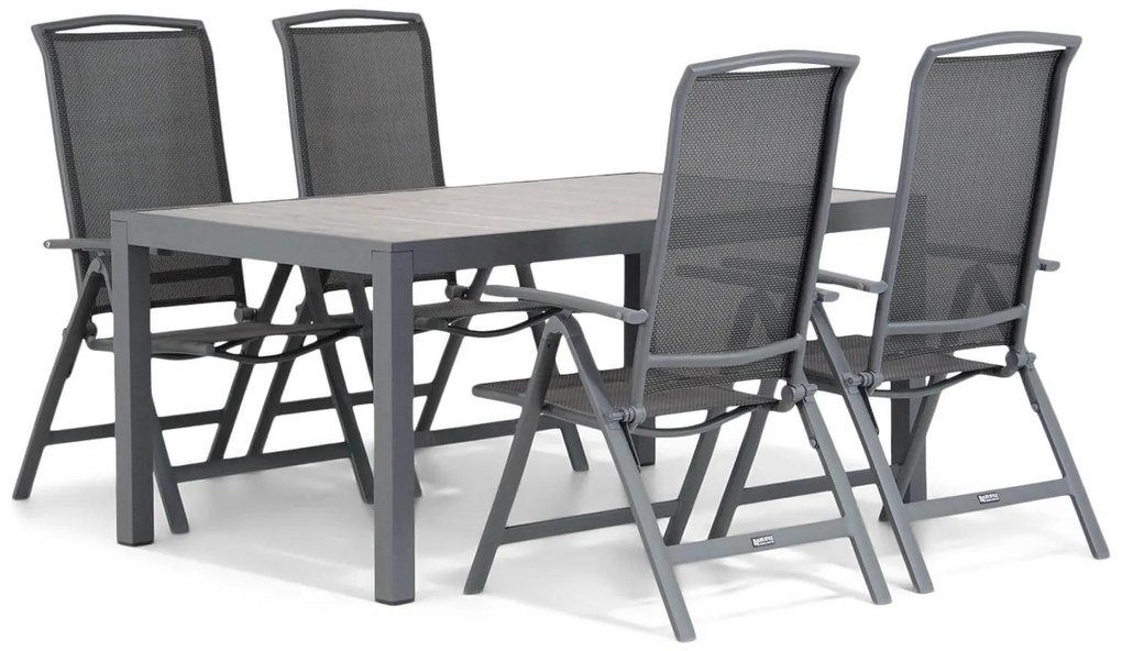 Tuinset 4 personen 164 cm Aluminium/textileen Grijs Lifestyle Garden Furniture Tirana/Residence