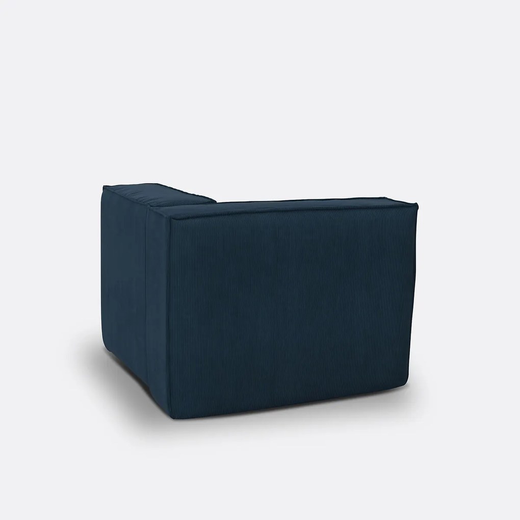 Hoekelement voor modulaire bank, in ribfluweel, Seven