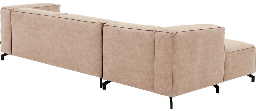 Goossens Bank Calvin beige, micro leer, 3,5-zits, modern design
