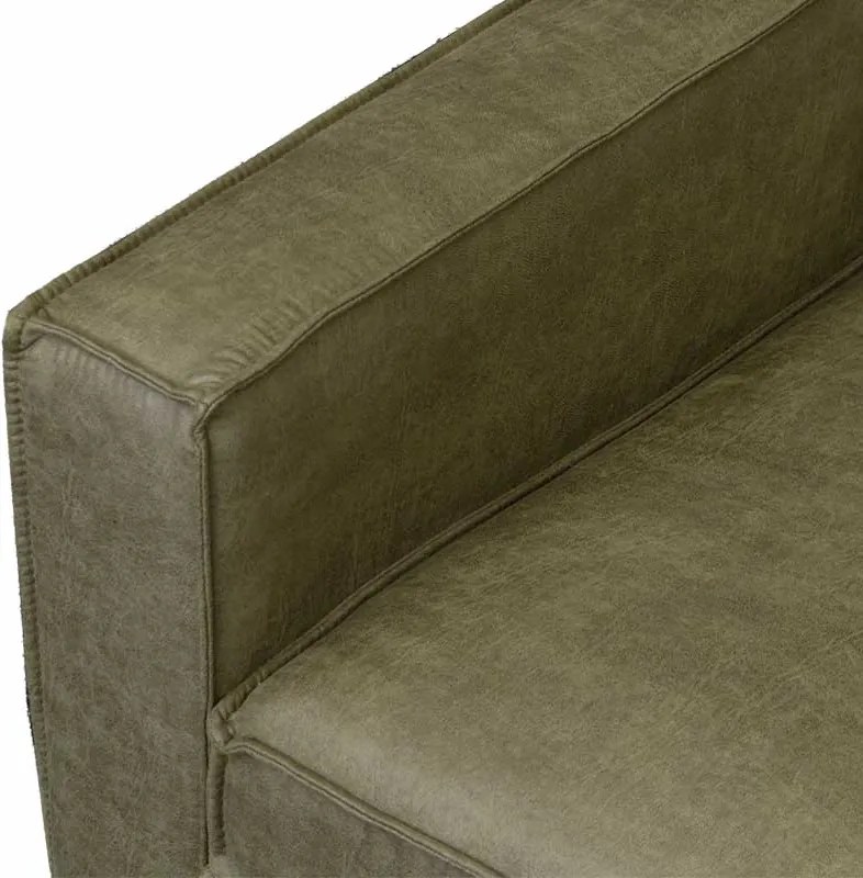 Hoekbank / Loungebank Riverdance | Rechts | Leer Dalton groen 14 | 2,90 x 2,17 mtr