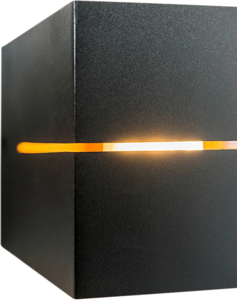 Set van 4 smart wandlampen zwart met goud 9,7 cm incl. Wifi G9 - Transfer Groove