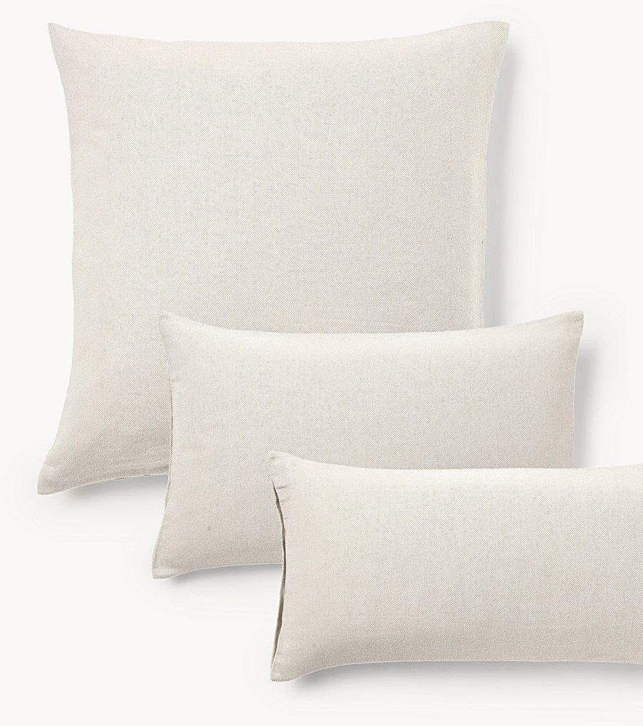 Flanellen kussenhoes Wanda met visgraatpatroon