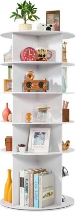 VEVOR Schoenenrek, Schoenenkast voor 20 paar schoenen (5 lagen), 360° draaibaar, Ruimtebesparende schoenenopbergkast, Schoenenrek voor slaapkamer, woonkamer, hal, Wit, 598 x 598 x 1350 mm