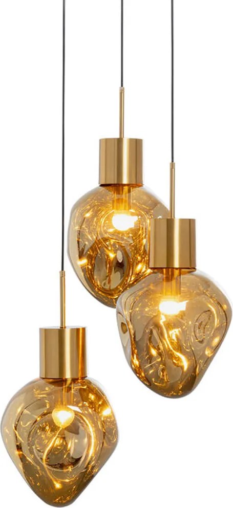 Hanglamp Traps Gedeukt Glas Goud