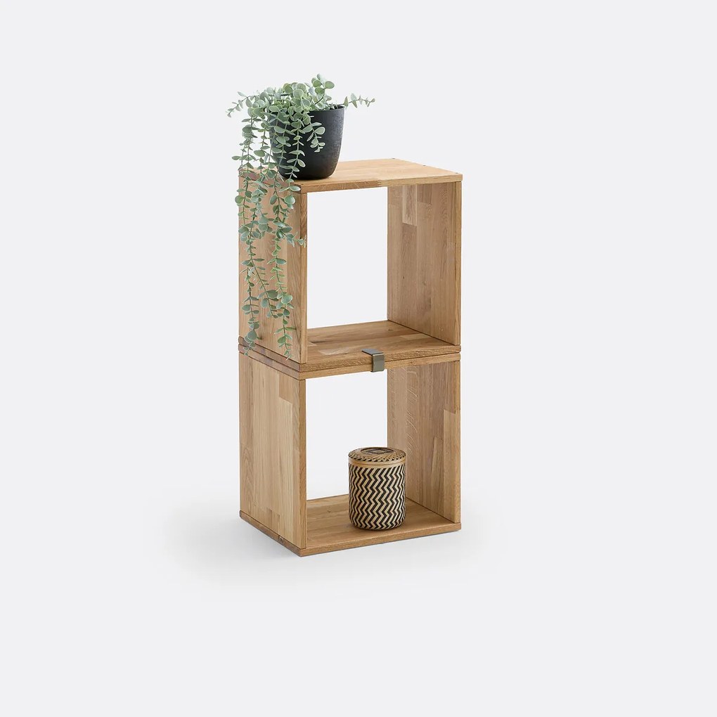 Set van 2 opbergkubussen, massief eiken, EDGAR