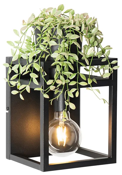 Smart wandlamp zwart met rek incl. Wifi G95 - Cage Rack