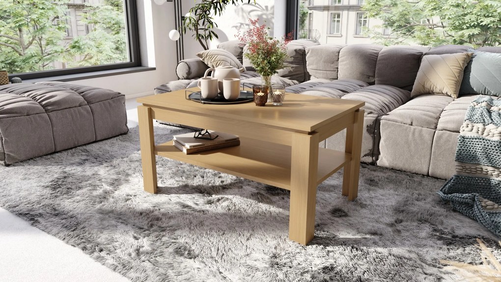 ASTI-R eiken Oasis - moderne salontafel met uitschuifbaar blad