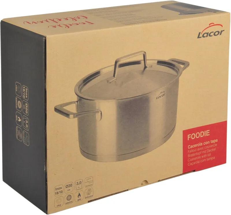FOODIE Kookpan met deksel - inox - 5 liter - 24cm