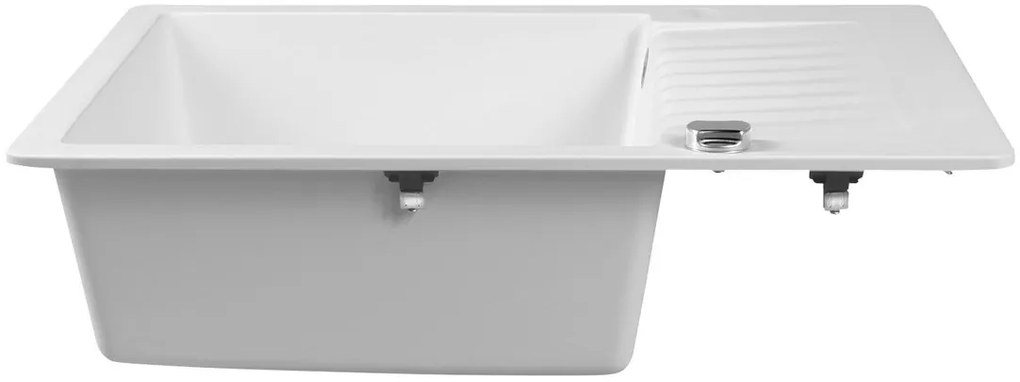 Sapho spoelbak 71x50cm met kraangat wit graniet