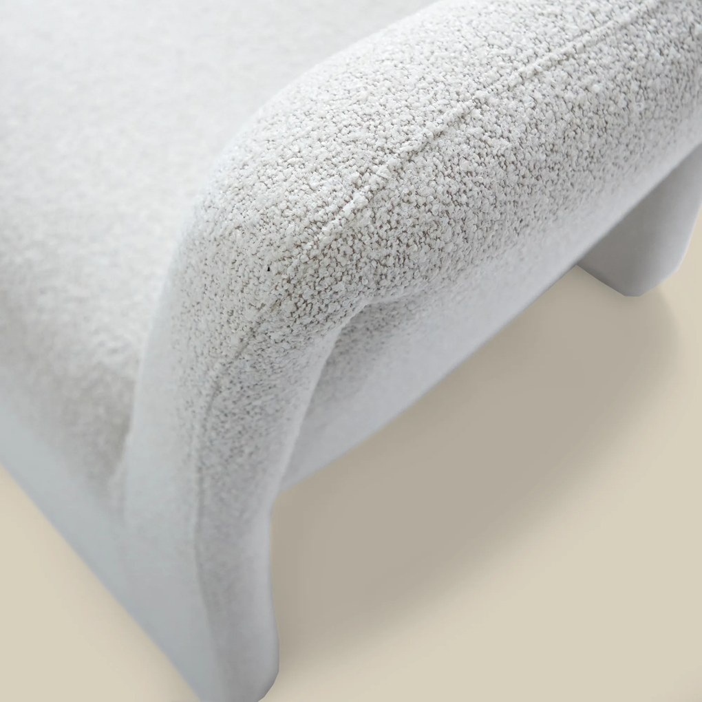 Gebogen Fauteuil Creme Stof