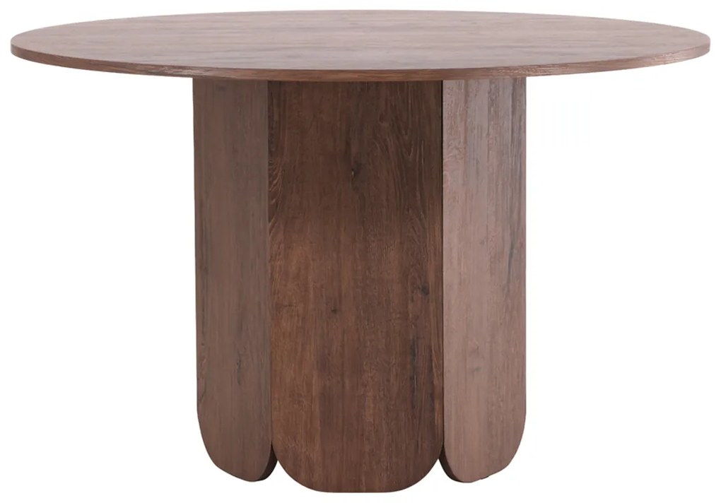 Ronde Eettafel Vijfhoekpoot Mocca - 120 X 120cm.