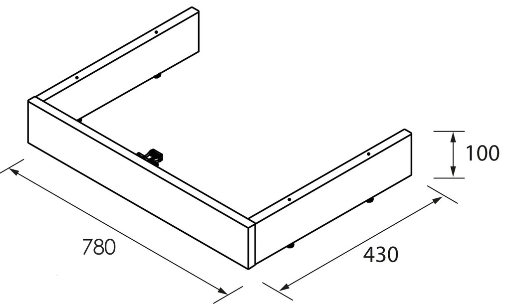 Muebles plint voor badkamermeubel 80cm wit mat