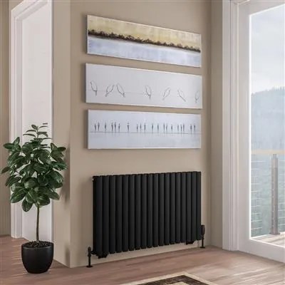 Eastbrook Tunstall dubbele radiator 105x60cm 1652W zwart mat