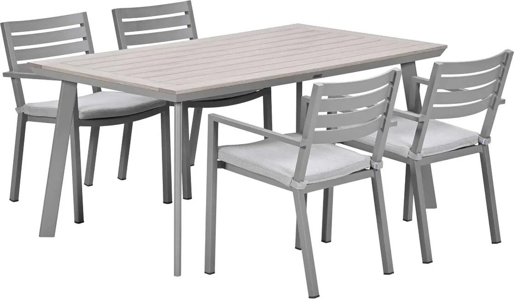 Garden Impressions Amarillo tuinset 5-delig - Penedo tuintafel 160x90 taupe