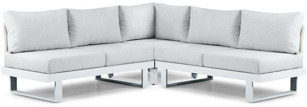 Hoek loungeset 5 personen Aluminium Wit Lifestyle Garden Furniture Lorenzo