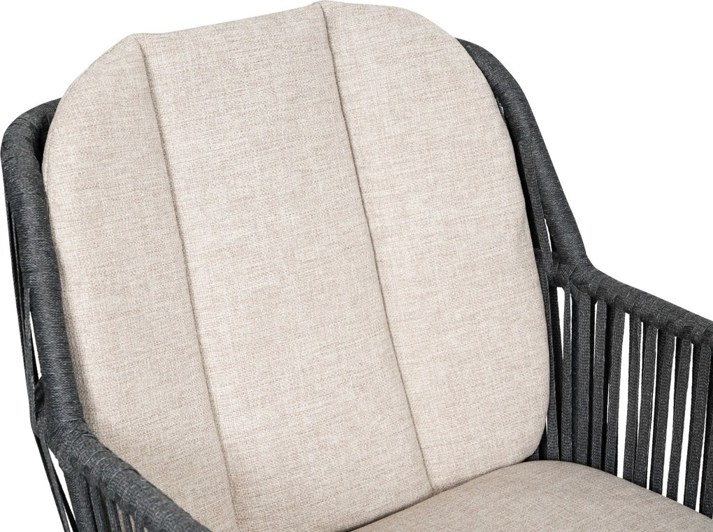 Tuinset 6 personen 240 cm Rope Grijs Domani Furniture Trivento/Lunea