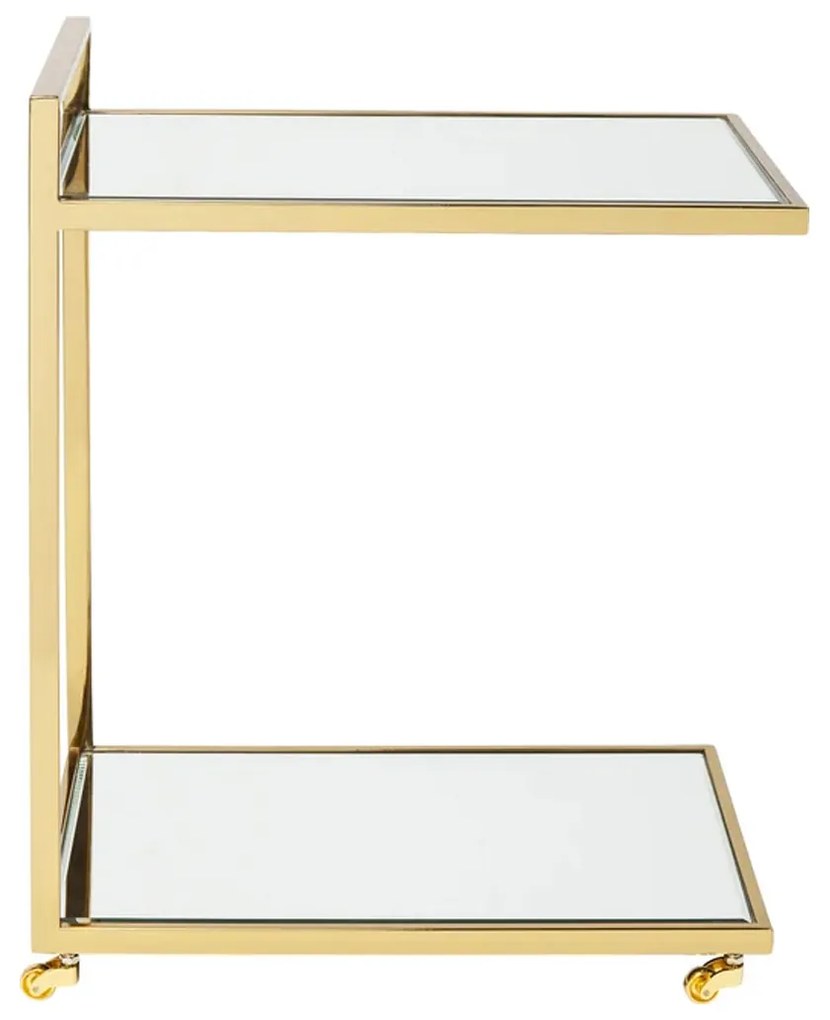 Kare Design Classy Gold Gouden Trolley Met Spiegelglas - 50 X 33cm.
