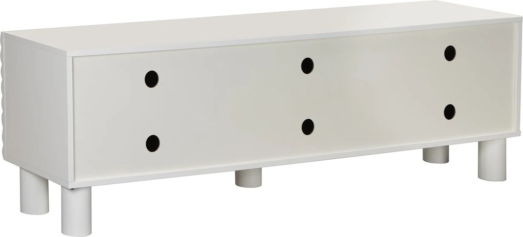 Wit Tv-meubel Met Grote Ribbels 180 Cm - 180x40x55cm.