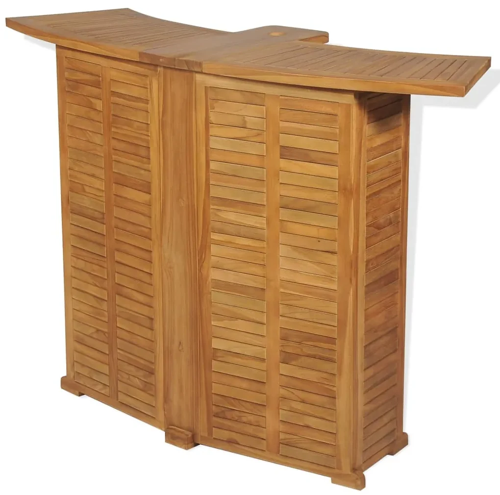 vidaXL Bartafel inklapbaar 155x53x105 cm massief teakhout