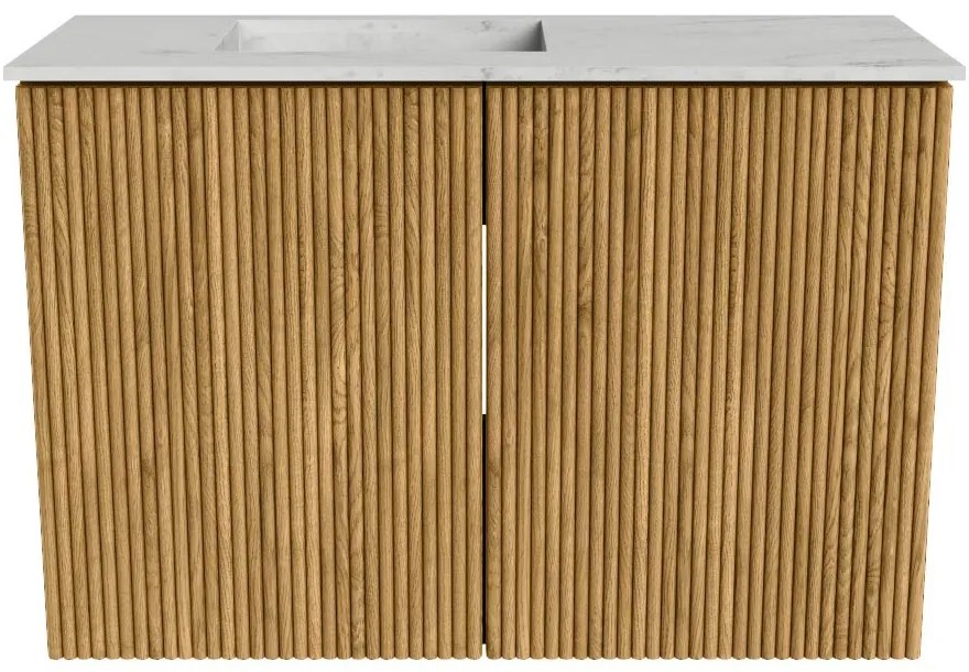 Mondiaz Joya DLux 60cm toiletmeubel oak met wastafel faye links zonder kraangat opalo