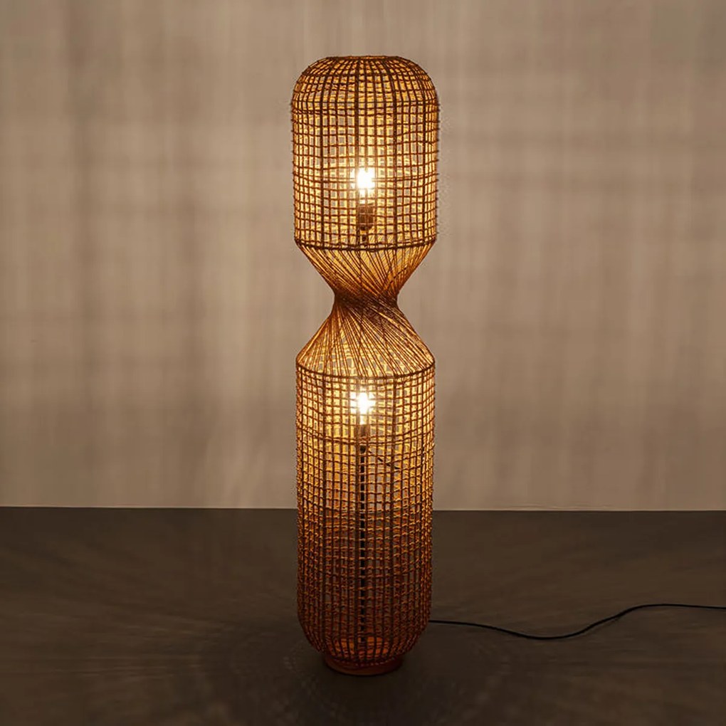 Kare Design Aloha Vloerlamp Riet Retro 136 Cm