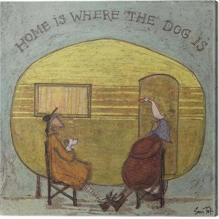Print op canvas Sam Toft - Home is Where the Dog is, (40 x 40 cm)