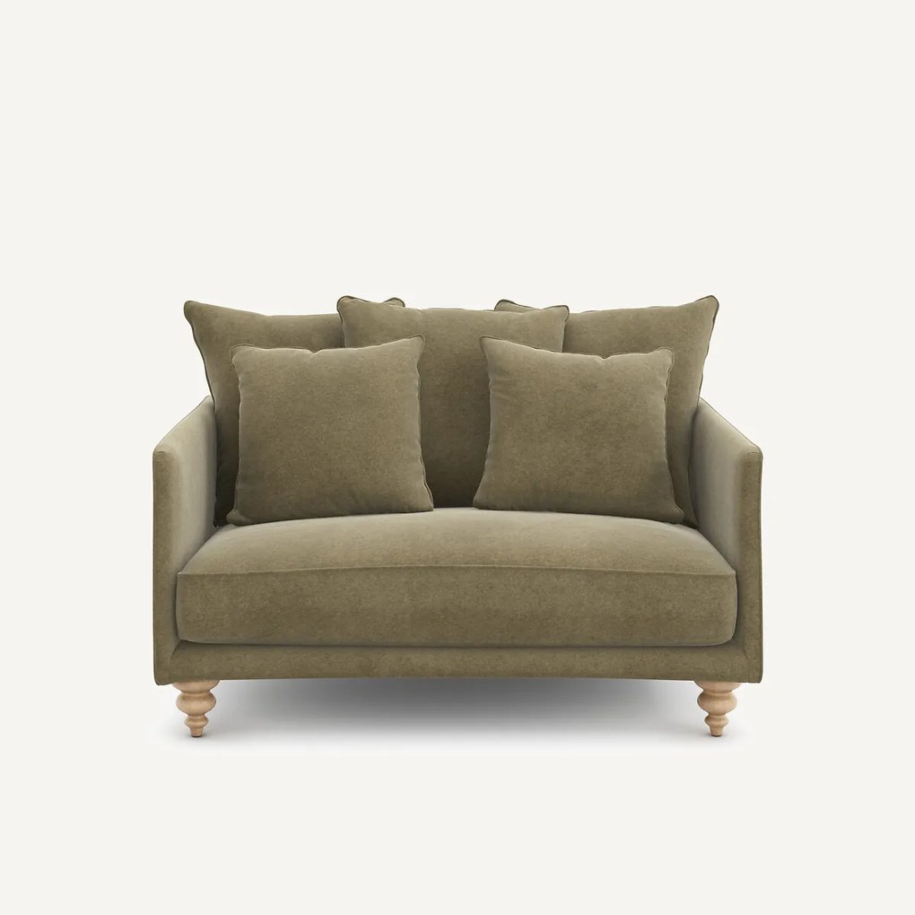 2-zits compacte bank in linnen fluweel, LAZARE