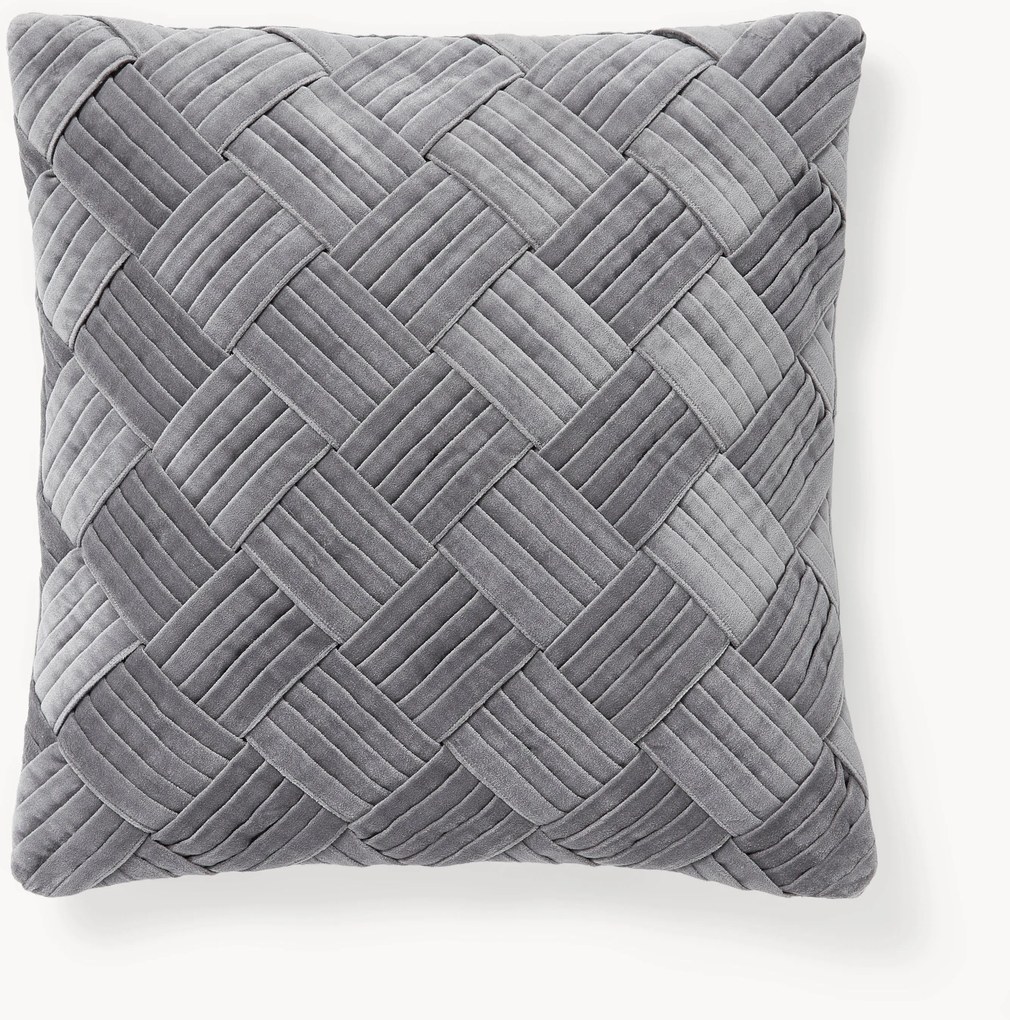 Fluwelen kussenhoes Sina met structuurpatroon