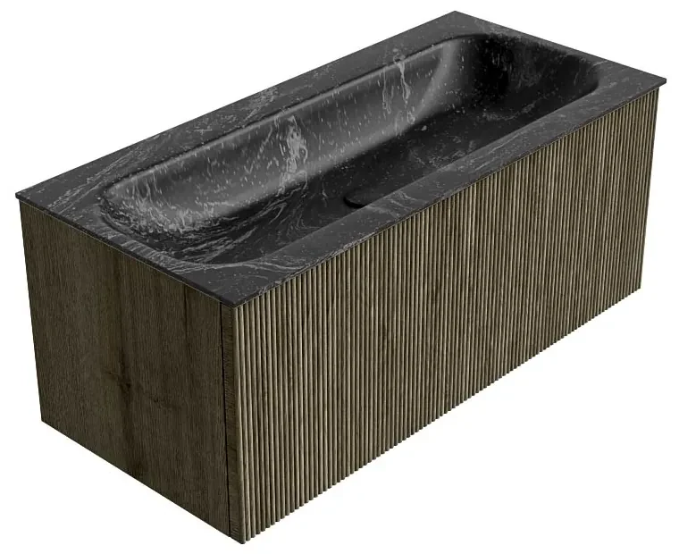Mondiaz Kurve-dlux 100cm badmeubel shadow met 1 lade en wastafel big medium midden zonder kraangat lava