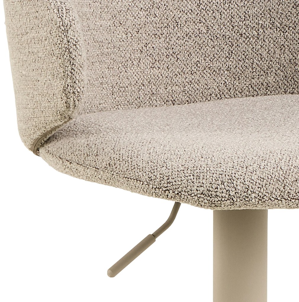 NELA Beige Latte (stof Monza 60 FR)/beige poten - DRAAIBARE BARKRUK MET BEKLEDING -VOOR KEUKEN RESTAURANT