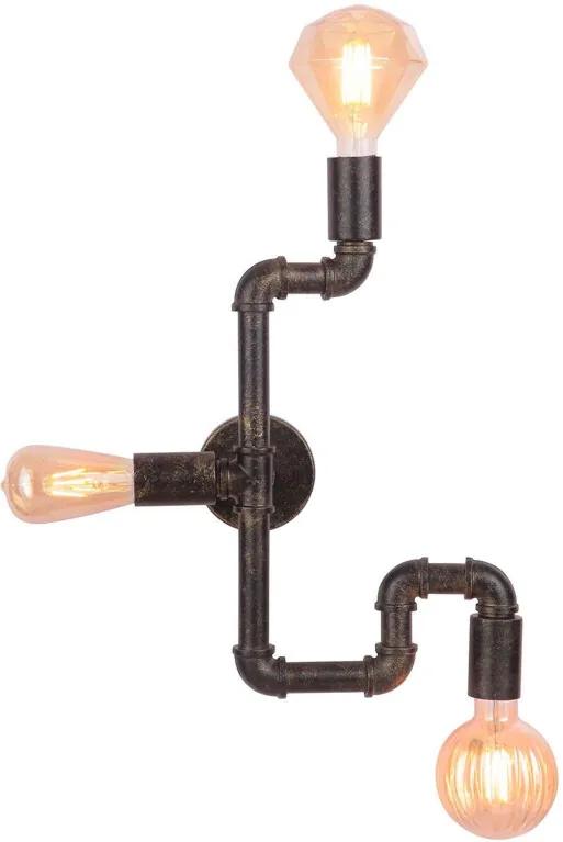 LED wandlamp Leonas, vorm van een waterleiding