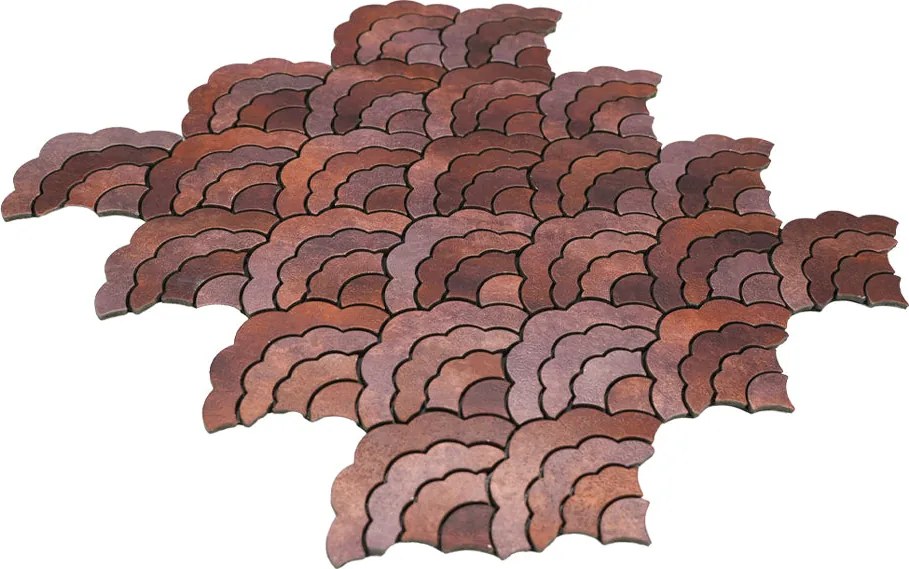 Zelfklevende Mozaïektegels Metaal | Waaier Koper | 26,8×28,1 cm | Keuken, Bad & WC