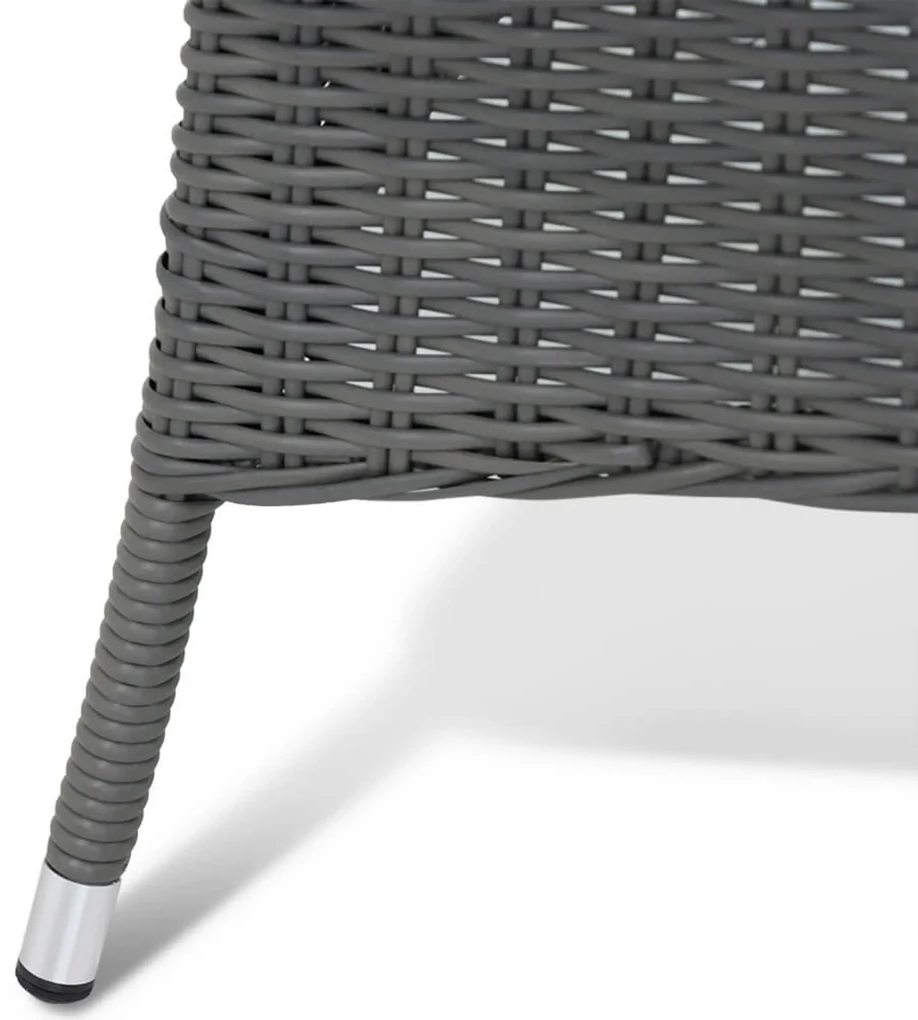 Tuinset Ronde Tuintafel 4 personen 120 cm Wicker Grijs Garden Collections Buckingham/Buckingham