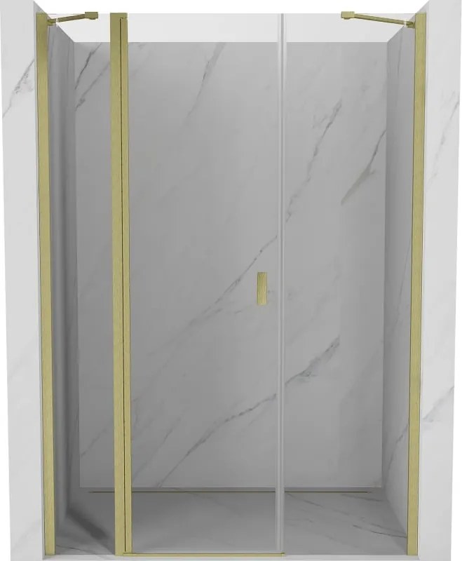 Mexen Mist draaideur douchedeur 155 cm, transparant, goud geborsteld - 8A4-155-001-55-00