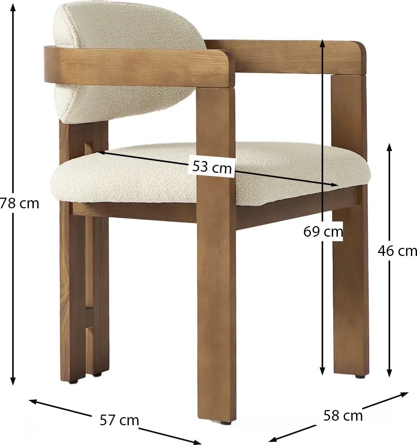 Wabi Sabi Eetkamerstoel Met Armleuning Naturel